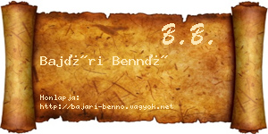 Bajári Bennó névjegykártya